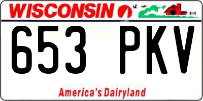 WI license plate 653PKV