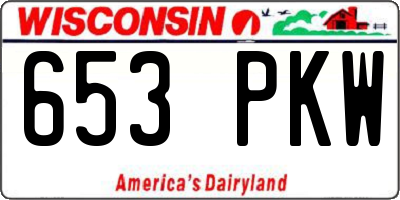 WI license plate 653PKW