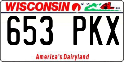 WI license plate 653PKX