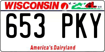 WI license plate 653PKY