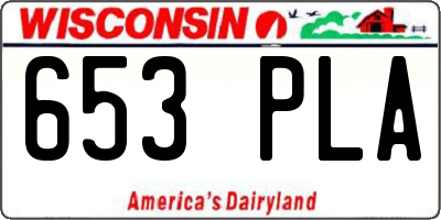 WI license plate 653PLA
