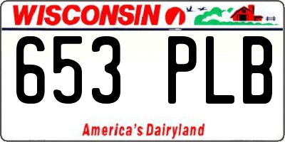 WI license plate 653PLB