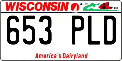 WI license plate 653PLD