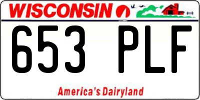 WI license plate 653PLF