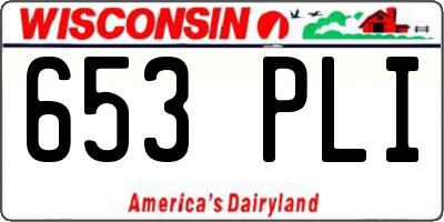 WI license plate 653PLI
