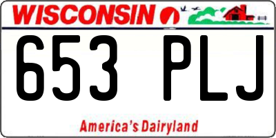WI license plate 653PLJ