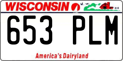 WI license plate 653PLM