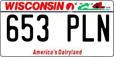 WI license plate 653PLN