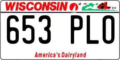 WI license plate 653PLO