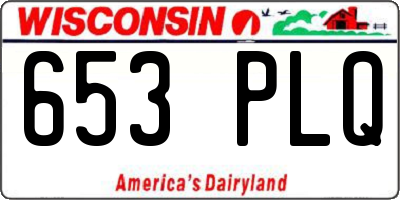 WI license plate 653PLQ