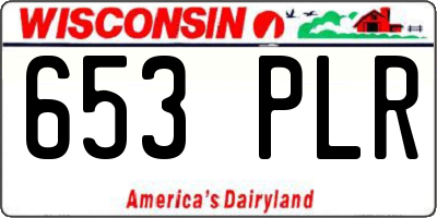 WI license plate 653PLR