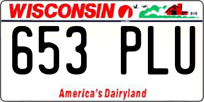 WI license plate 653PLU