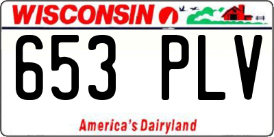 WI license plate 653PLV