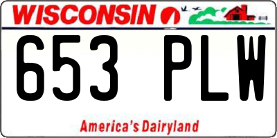 WI license plate 653PLW