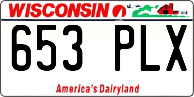 WI license plate 653PLX