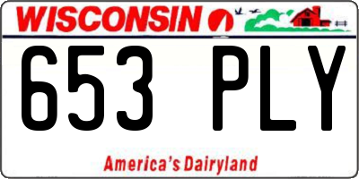 WI license plate 653PLY