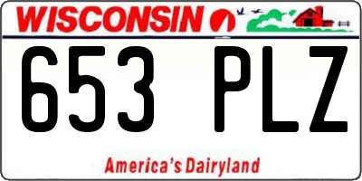 WI license plate 653PLZ