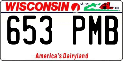 WI license plate 653PMB