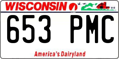 WI license plate 653PMC