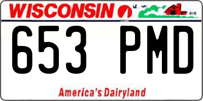WI license plate 653PMD