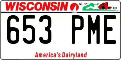 WI license plate 653PME