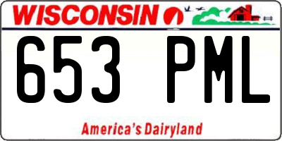 WI license plate 653PML