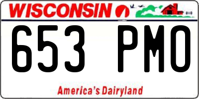 WI license plate 653PMO