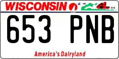 WI license plate 653PNB