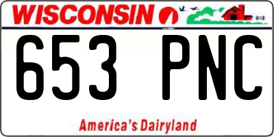 WI license plate 653PNC