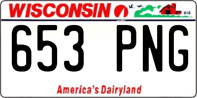 WI license plate 653PNG