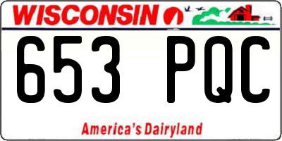 WI license plate 653PQC