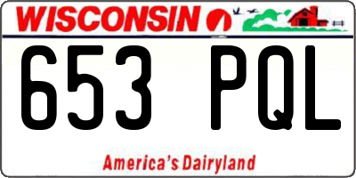 WI license plate 653PQL