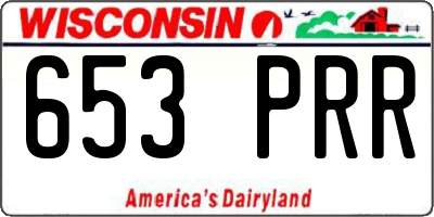 WI license plate 653PRR