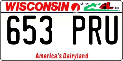 WI license plate 653PRU