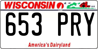 WI license plate 653PRY
