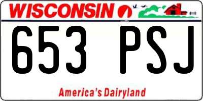 WI license plate 653PSJ