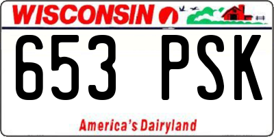 WI license plate 653PSK