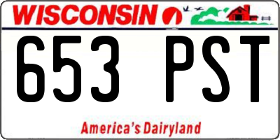 WI license plate 653PST