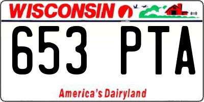 WI license plate 653PTA