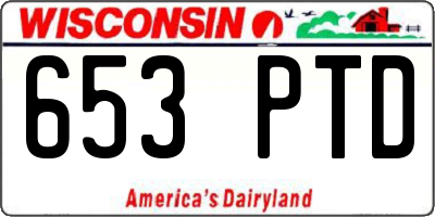 WI license plate 653PTD
