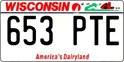 WI license plate 653PTE