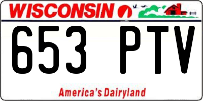 WI license plate 653PTV