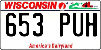 WI license plate 653PUH
