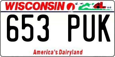 WI license plate 653PUK