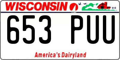 WI license plate 653PUU