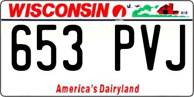 WI license plate 653PVJ