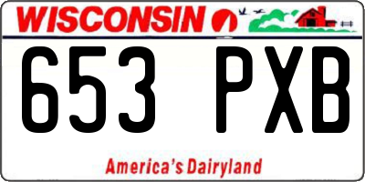 WI license plate 653PXB