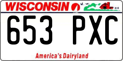 WI license plate 653PXC