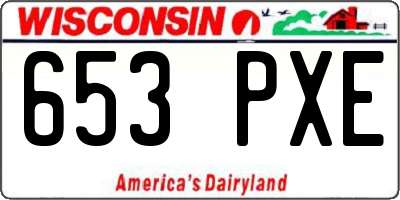 WI license plate 653PXE