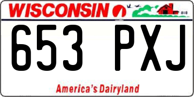 WI license plate 653PXJ